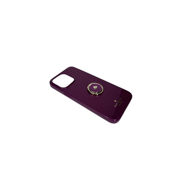 Kate Spade Dark Raspberry Glitter iPhone 15 Pro Max Case with Ring Stand - Picture 6 of 8